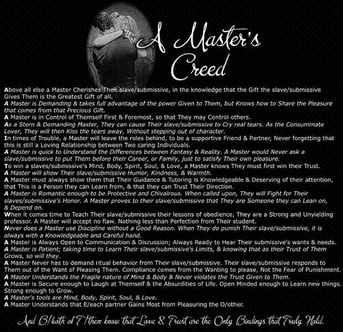 A Master's Creed